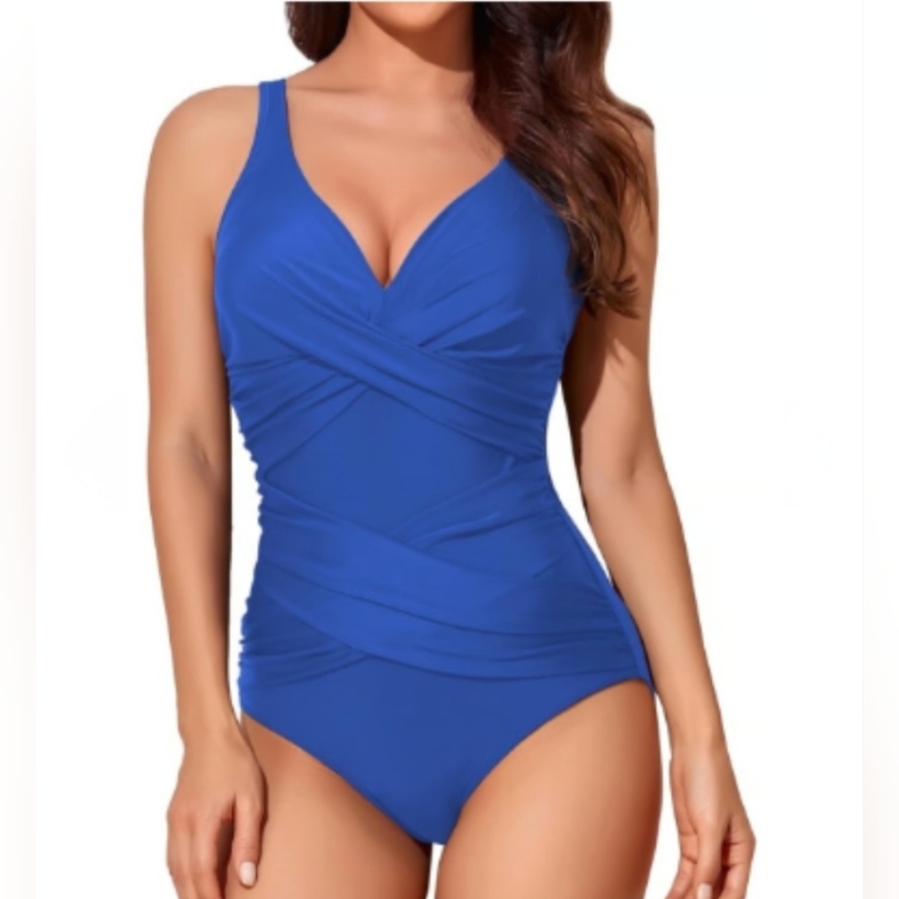 Smismivo Royal Blue Tummy Control One Piece Swimsuit XXL